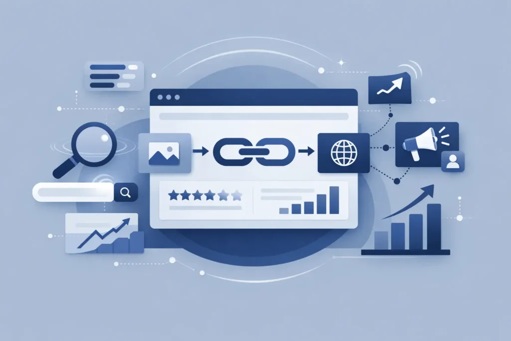 Infographic illustrating steps to create an effective link building campaign for improved SEO performance using off page SEO techniques