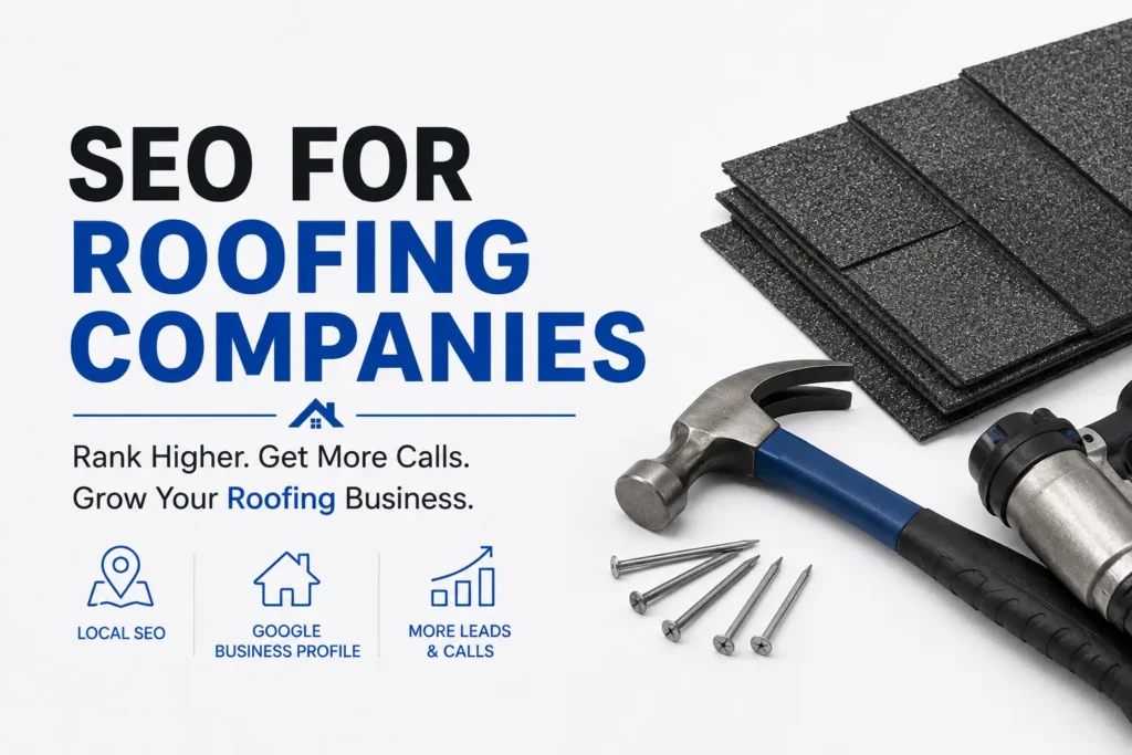 Roofing SEO services tailored for roofers to enhance online visibility and attract more customers.