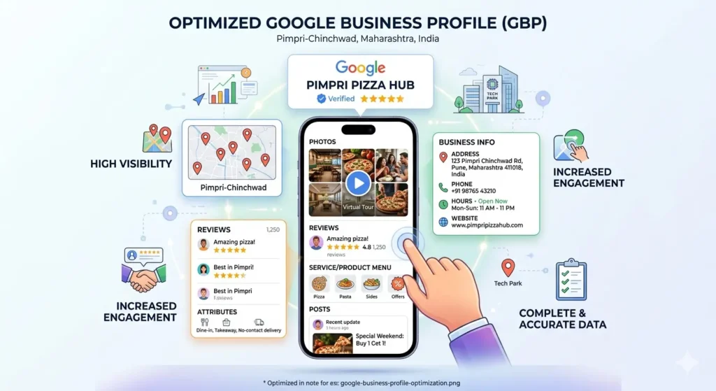 Optimized Google Business Profile with photos, reviews, and complete business information