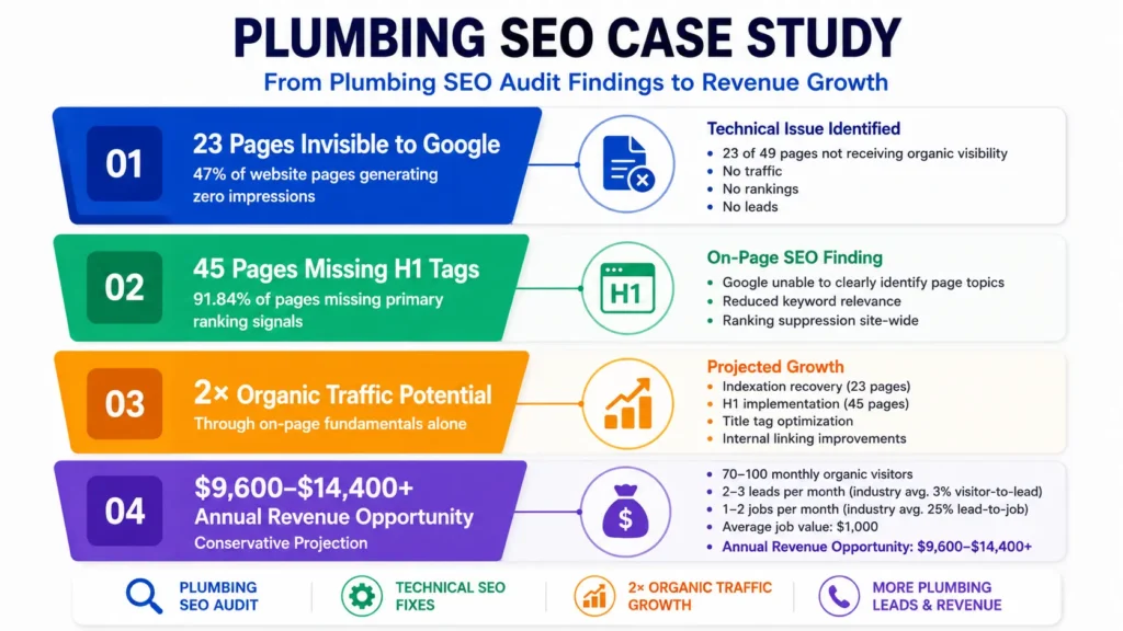 A visual representation of a plumbing SEO case study, highlighting key performance indicators and successful strategies.